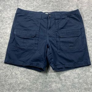 Croft & Barrow Mens Dark Blue Flat Front Cargo Active Shorts Size 46‎